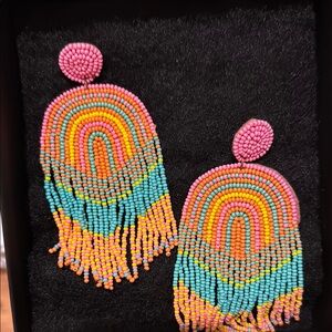 Colorful Beaded Fringe Earrings